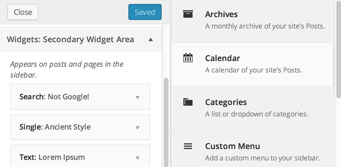 Widget Customizer Approved For WordPress 3.9