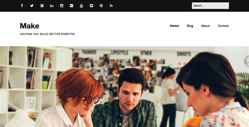 Make: A Free Responsive WordPress Theme with a Drag and Drop Page Builder