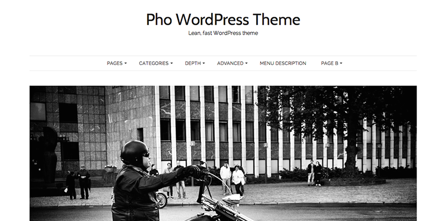 Pho: A Free Minimalist, Masonry WordPress Theme