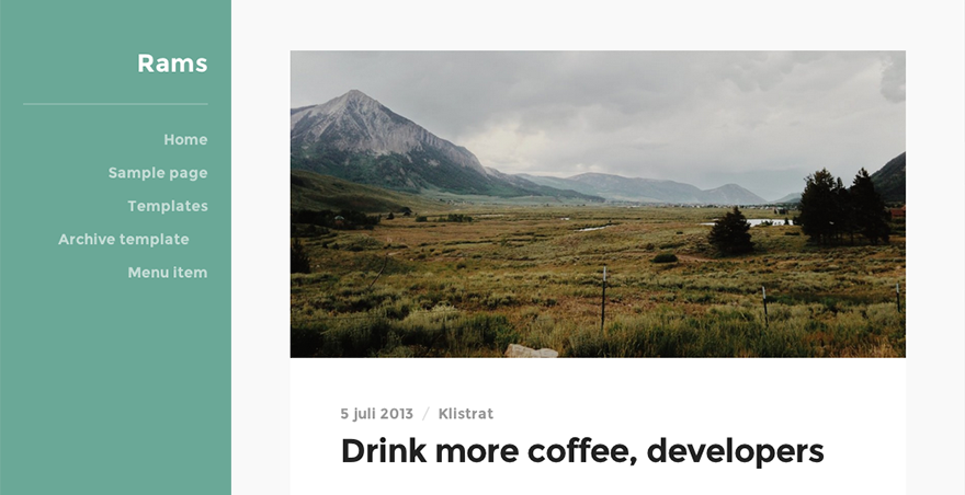 Rams: A Free WordPress Blogging Theme With Zero Fluff