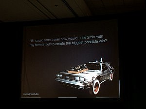 Making a point using a DeLorean