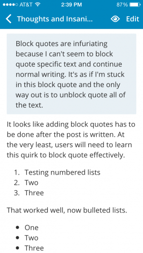 WordPress For iOS 4.8 Post Preview Screen