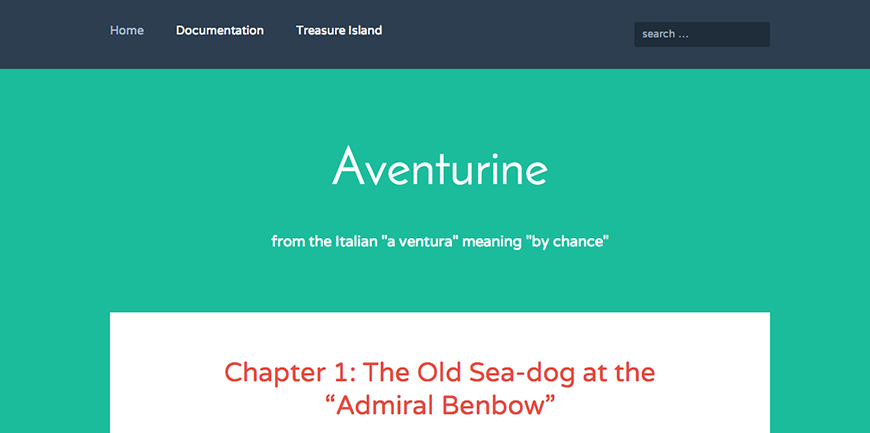 Aventurine: A Free WordPress Theme Featuring Bold Typography and Bright Colors