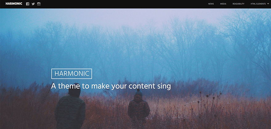 Harmonic: A Bold Free WordPress Theme for Artists and Bloggers