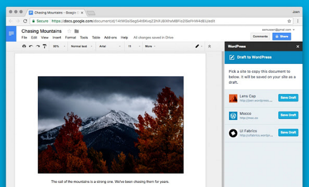 WordPress.com Releases Chrome Add-On for Google Docs