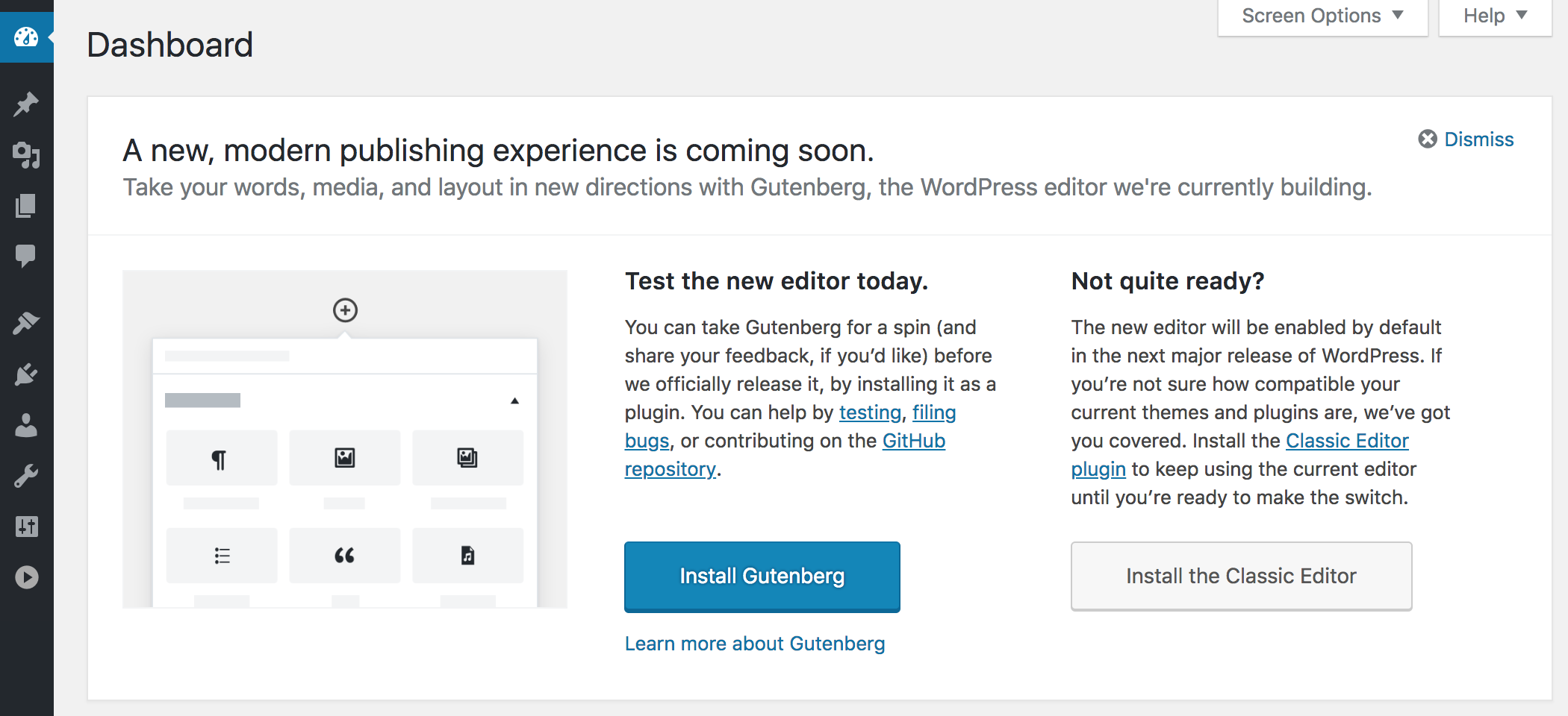 First Look at “Try Gutenberg” Prompt in WordPress 4.9.8 Beta 2