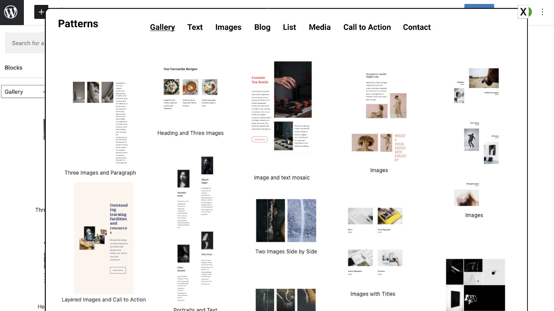 Proposal to Create an Expanded View or Overlay for the Block Patterns Inserter