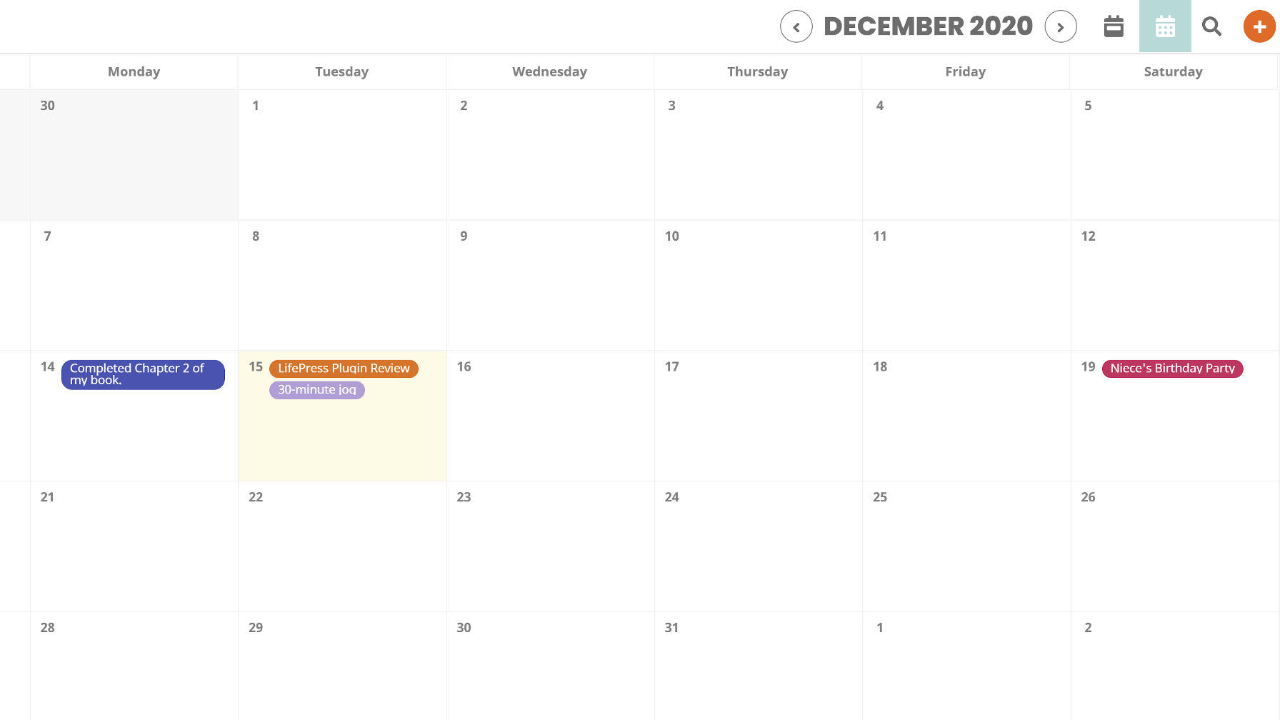 Record and Track Past Events With the LifePress Calendar Plugin