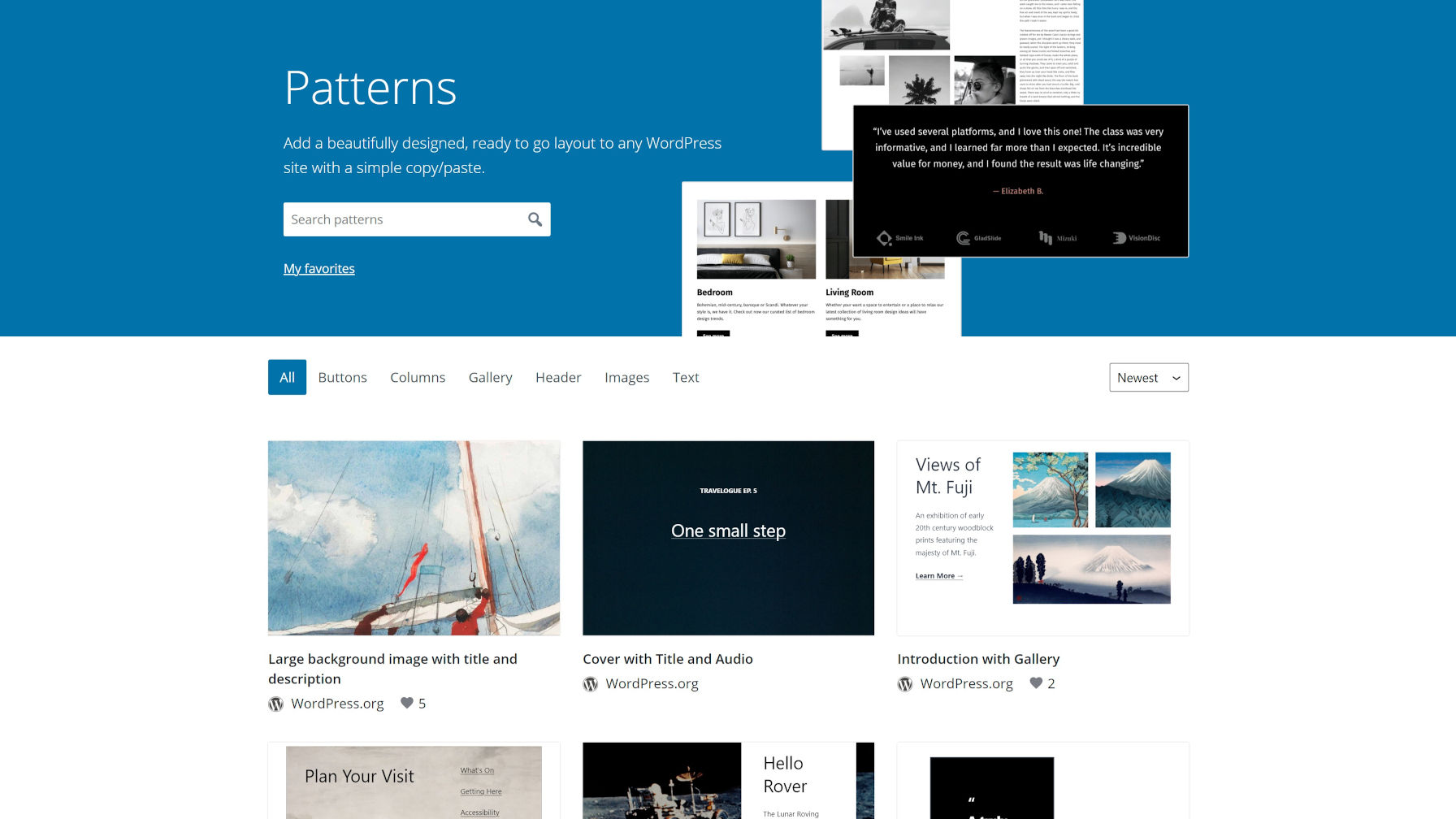 The WordPress.org Block Pattern Directory Is Now Live