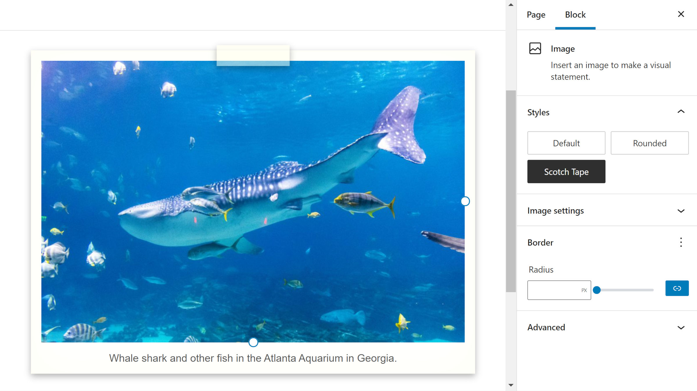 Building a “Scotch Tape” Image Block Style