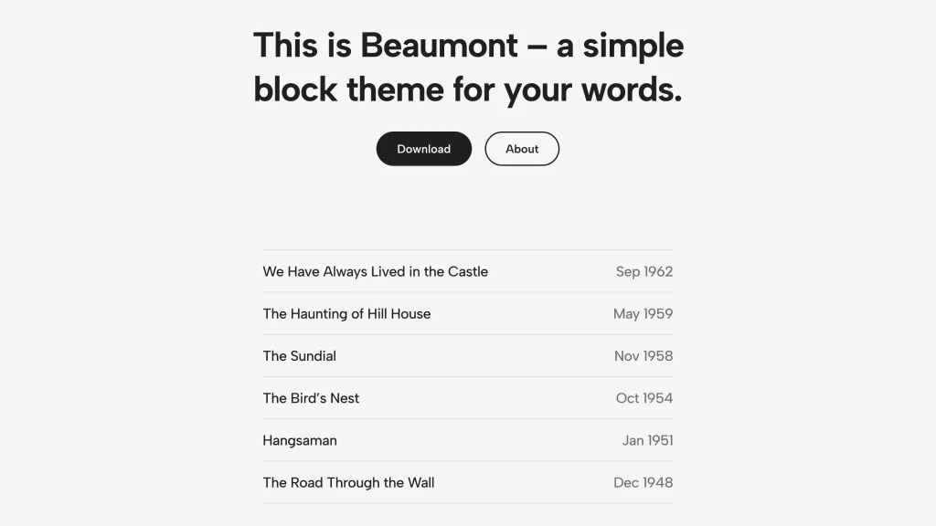 Beaumont: A New WordPress Block Theme with a Focus on Longform Writing