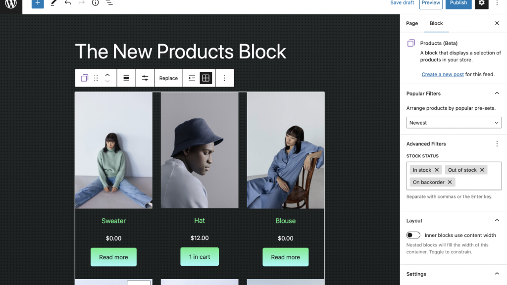 WooCommerce 7.3 Introduces New Products Block in Beta